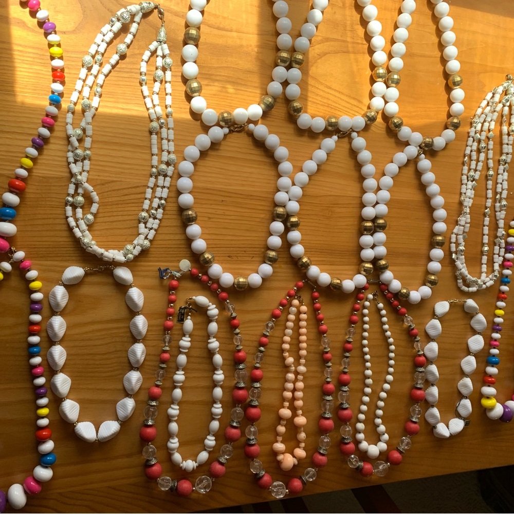 Lot of 20 Vintage Genuine Lucite Mod Necklaces Made in Hong Kong Chunky Chokers